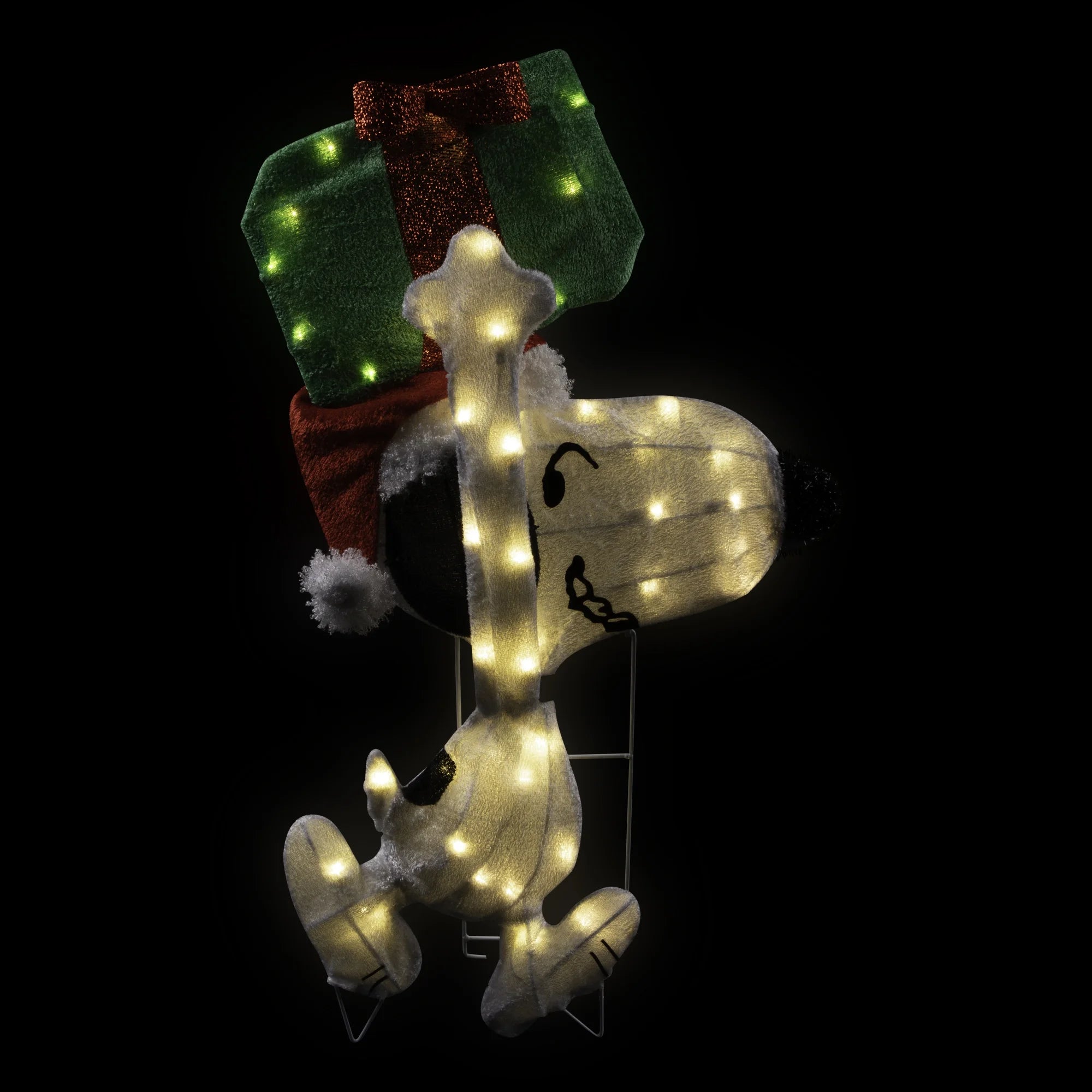 32" Prelit Snoopy Holding Present - Festive Outdoor Christmas Decoration with Clear Lights