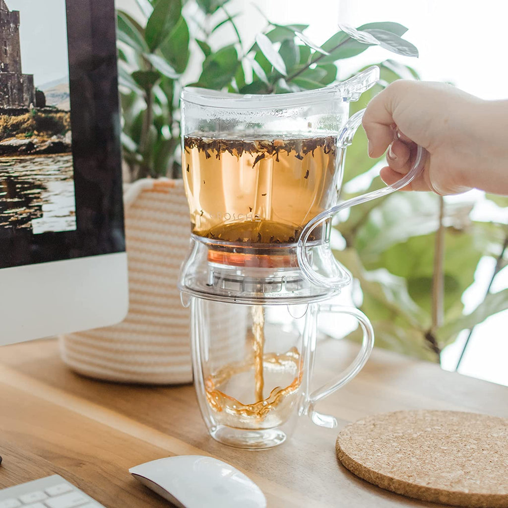 Aberdeen BPA-Free Drip-Free Tea Infuser Teapot & Smart Tea Maker - Easy Brew & Clean, 17.7 Oz Coaster Included