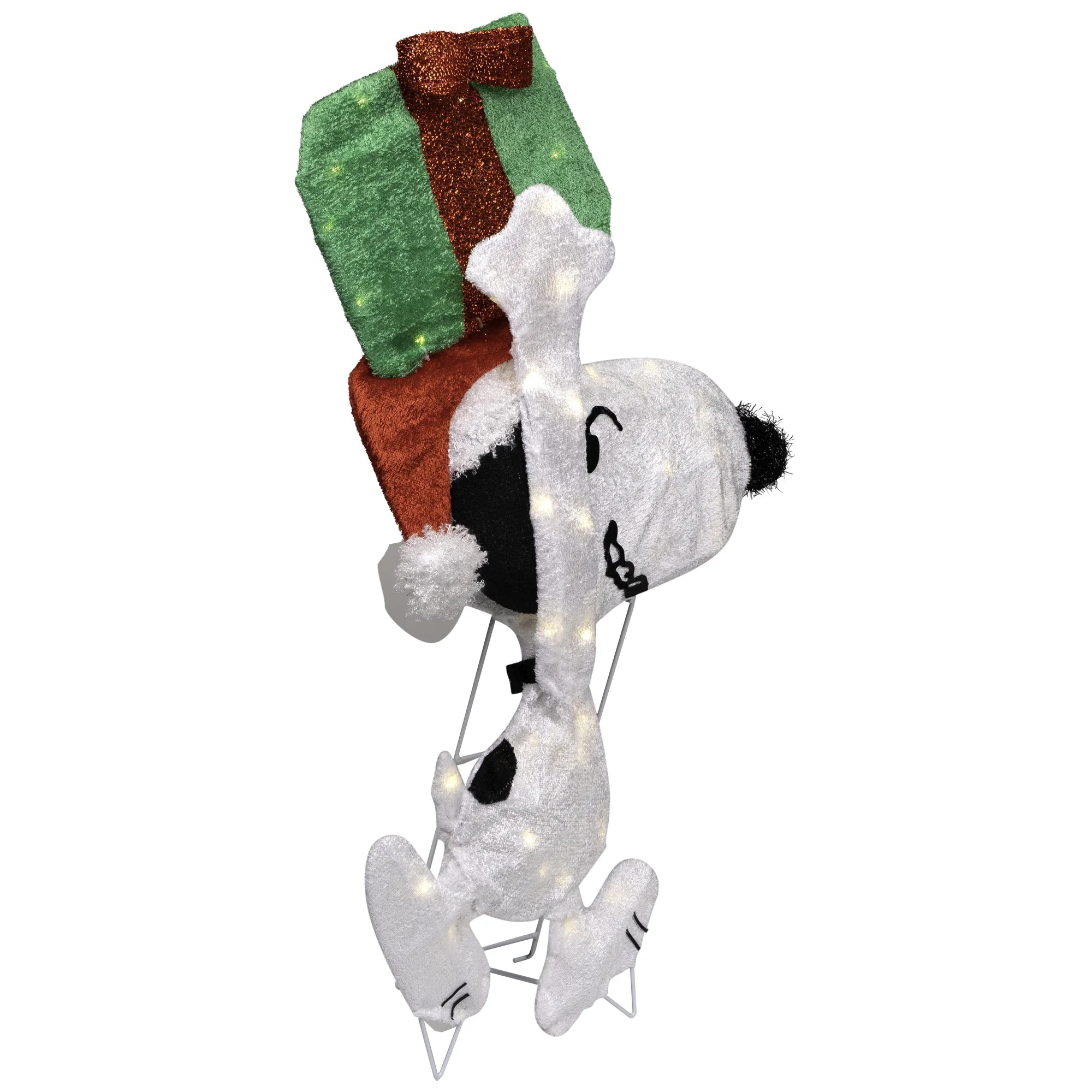 32" Prelit Snoopy Holding Present - Festive Outdoor Christmas Decoration with Clear Lights