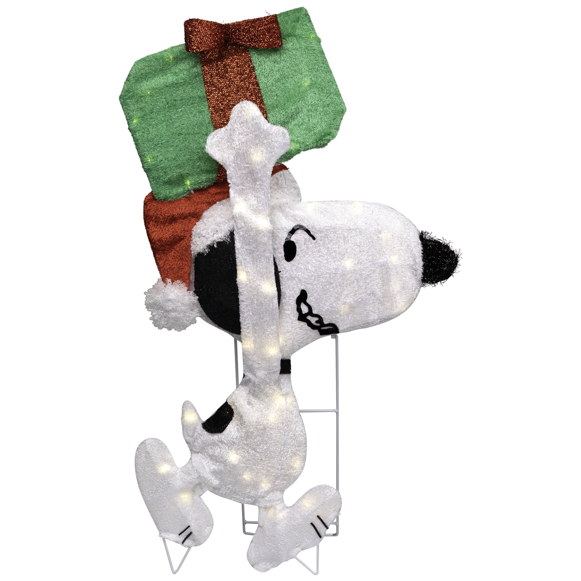 32" Prelit Snoopy Holding Present - Festive Outdoor Christmas Decoration with Clear Lights