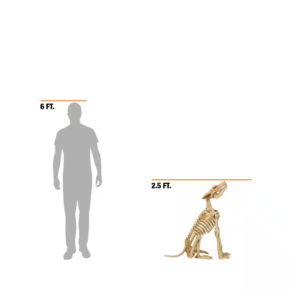 2.5 Ft. Animated LED Skeleton Wolf