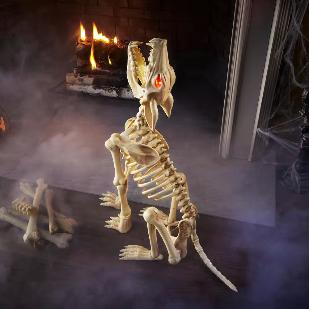 2.5 Ft. Animated LED Skeleton Wolf