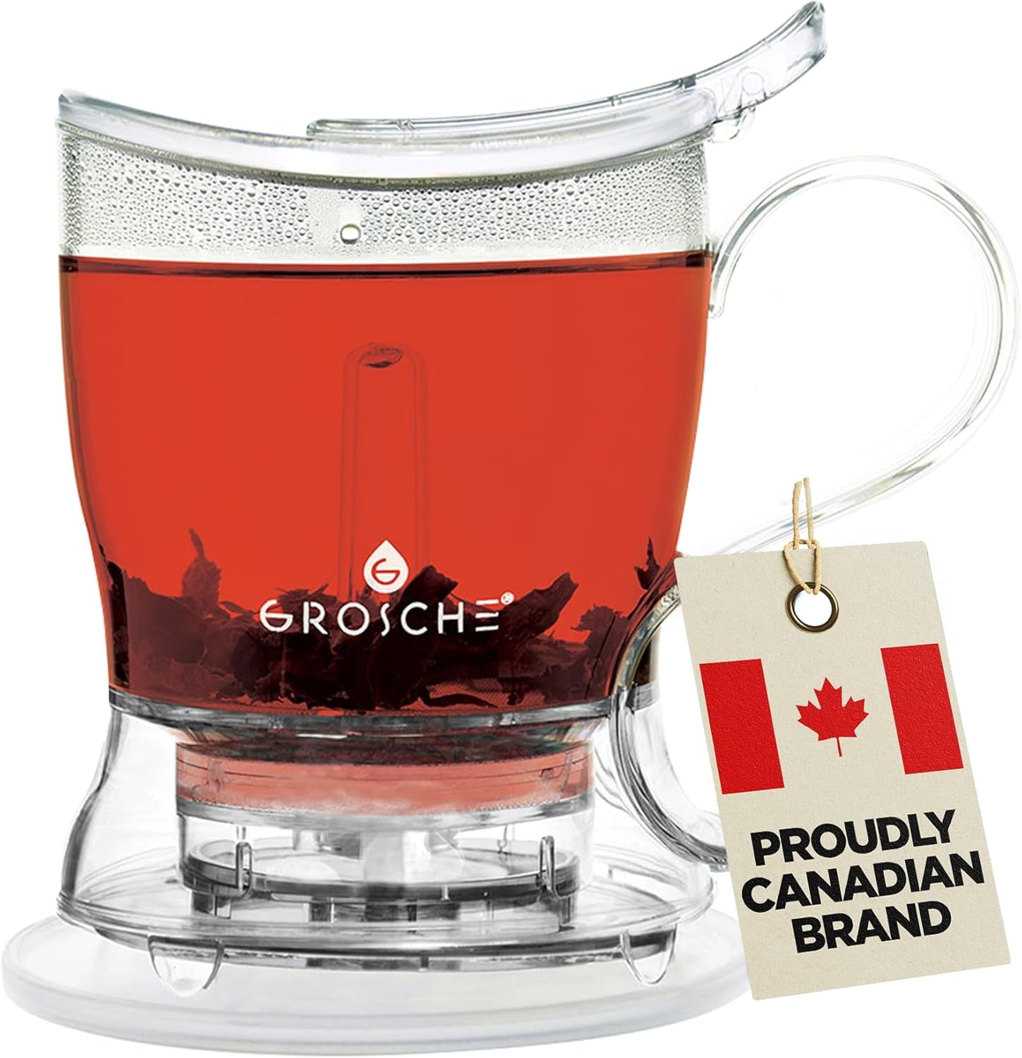 Aberdeen BPA-Free Drip-Free Tea Infuser Teapot & Smart Tea Maker - Easy Brew & Clean, 17.7 Oz Coaster Included