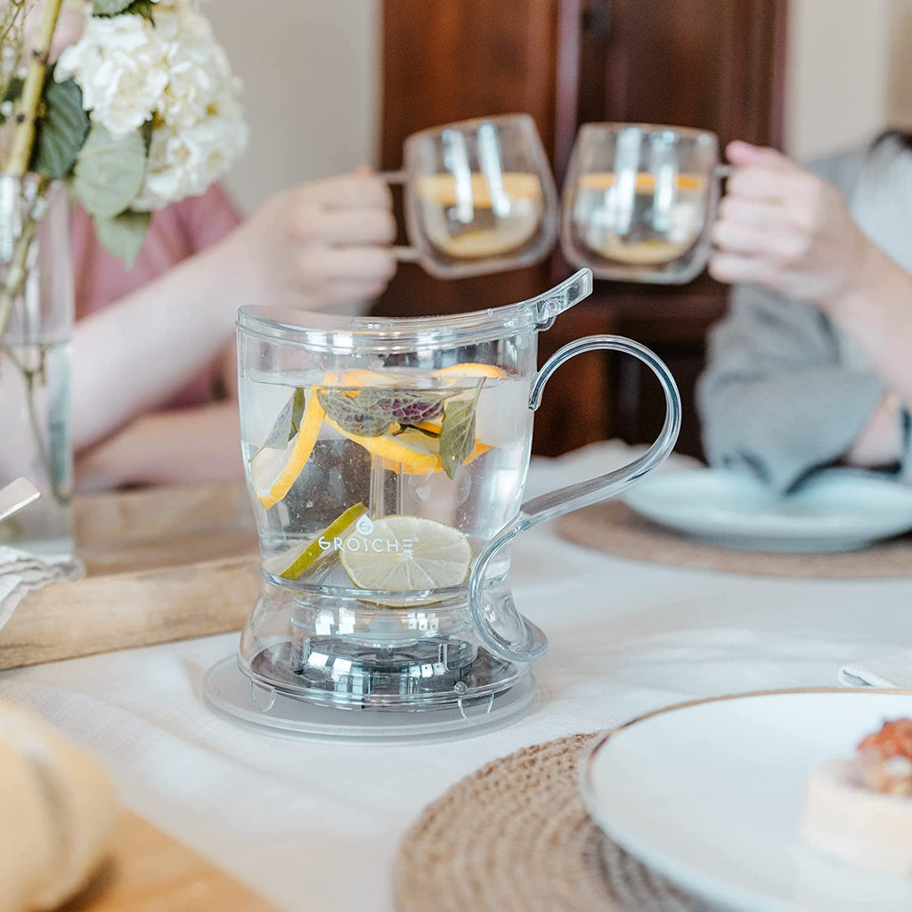 Aberdeen BPA-Free Drip-Free Tea Infuser Teapot & Smart Tea Maker - Easy Brew & Clean, 17.7 Oz Coaster Included
