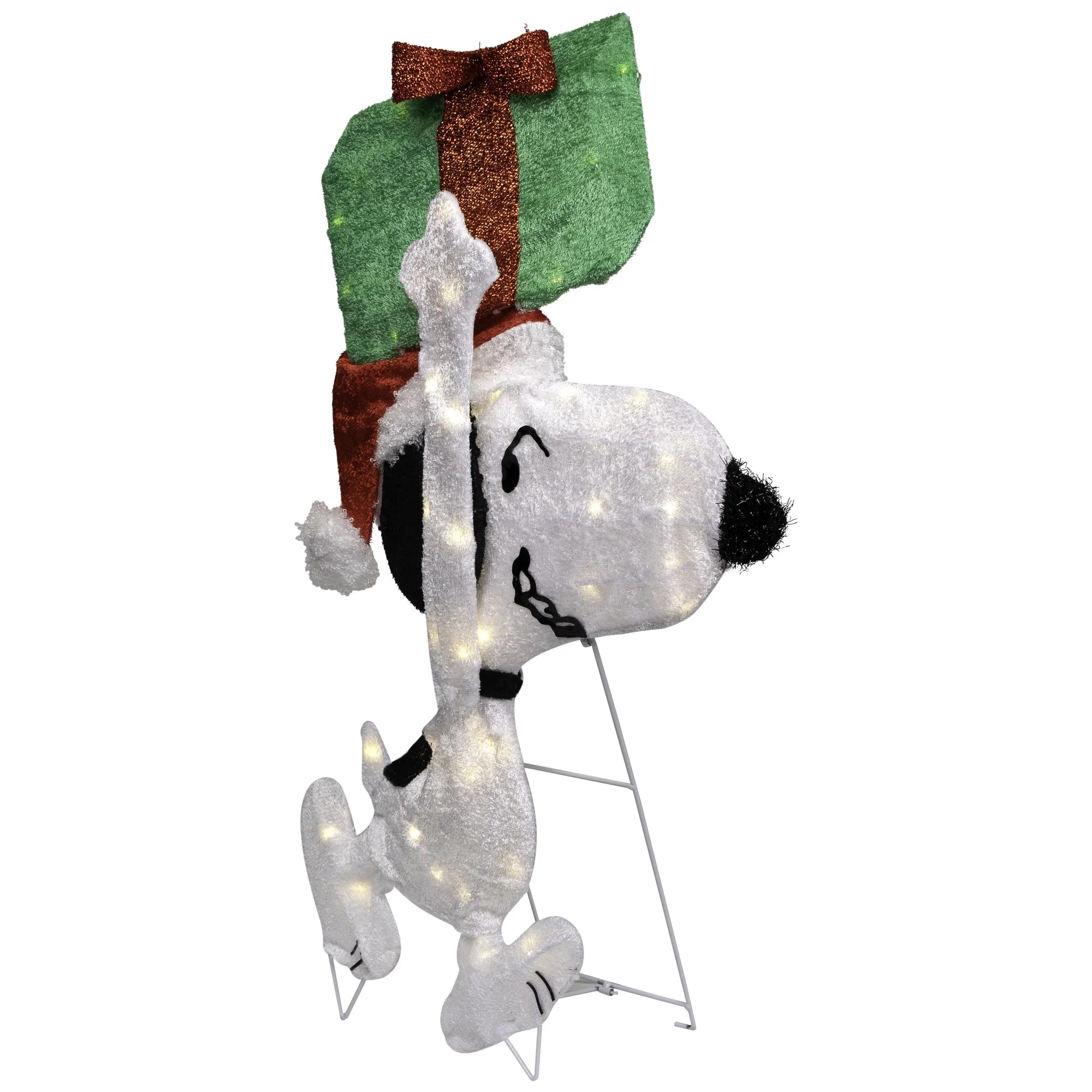 32" Prelit Snoopy Holding Present - Festive Outdoor Christmas Decoration with Clear Lights